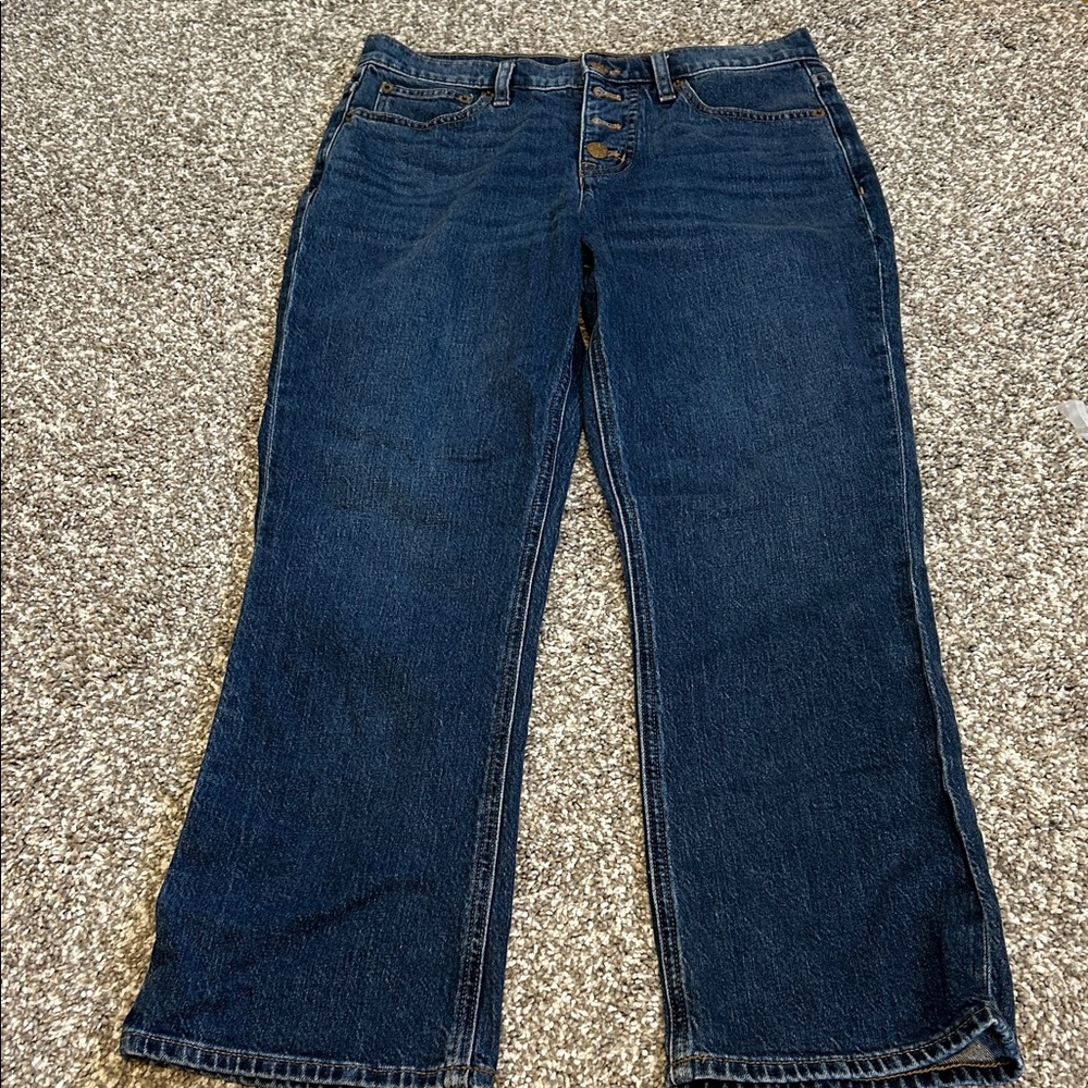 J. Crew Dark Blue Mid-rise Cropped Jeans